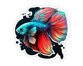 Exotic Betta Fish Vinyl Decal – Aquatic Car & Glassware Sticker