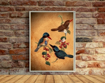 Vintage,Flying Birds,Wall Decor,Printable Wall Art,Digital Download