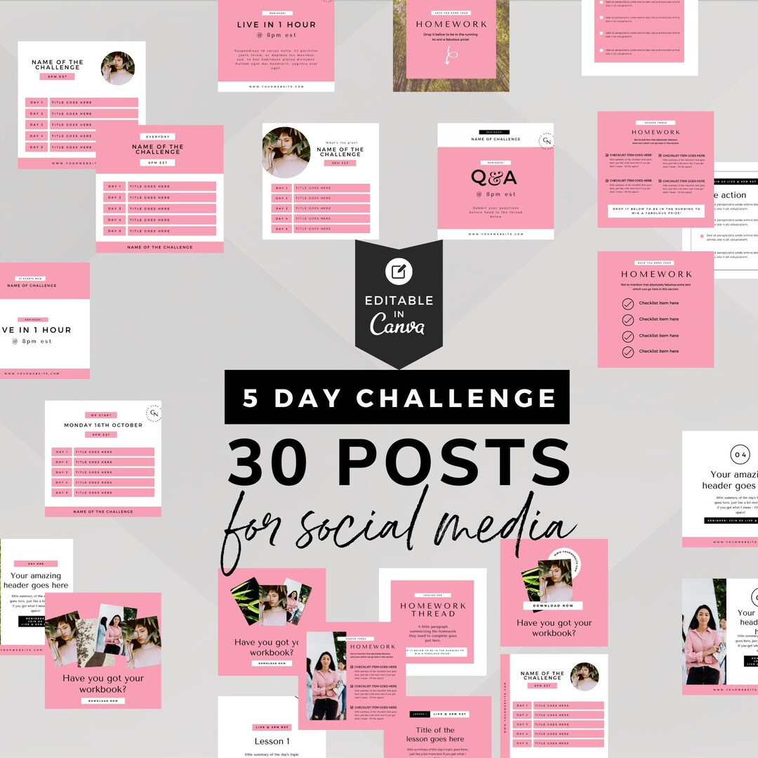 Launch Social Media Posts INSTANT DOWNLOAD 5 Day Challenge, Challenge ...