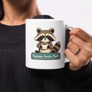 Taza de mapache, tazas de animales adorables, regalo para atención al cliente, taza divertida de oficina, taza de mapache adorable, regalo para amantes de los animales