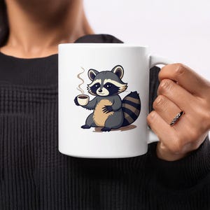 Cute Raccoon Coffee Mug, Adorable Animal Mug, Funny Raccoon Mug, Unique Gift for Animal Lovers, Whimsical Wildlife Mug, Woodland Creature