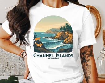 Channel Islands National Park T-Shirt, Fox Design, Ocean View, Travel Souvenir, Nature Shirt, California Coast T-Shirt