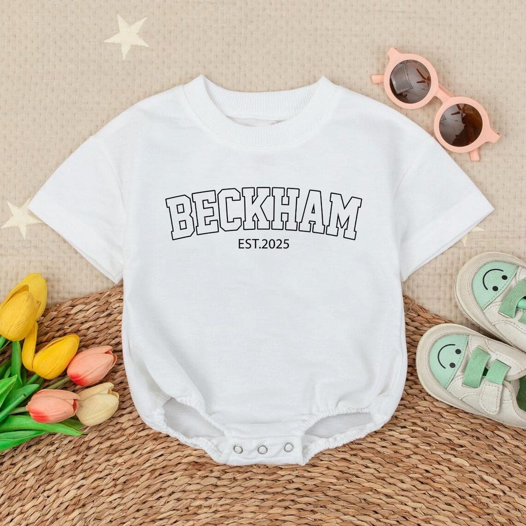 Custom Name Baby Romper, Baby Summer Outfit, Newborn Gift Keepsake ...