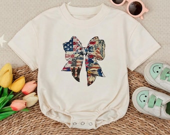Coquette American Baby Girl, 4th of july Baby Bodysuit, American Flag Baby Clothes, Patriotic Baby Bodysuit, Newborn Clothes Baby Girl