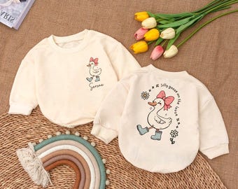 Silly Goose On The Loose Baby Outfit, Personalised Baby Romper, Newborn Clothes Baby Girl, Funny Shirt for Kids, 1st Birthday Baby Gift