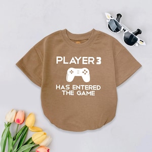 Player 3 Has Entered The Game, Funny Shirt for Kids, Newborn Clothes Baby Boy, Newborn Gift Keepsake, Newborn Clothes, Birthday Baby Gift
