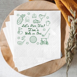 Hole in One Birthday Napkins, Golf First Birthday Par-tee Napkins, Golf 1st Birthday Napkins Decor, Custom Napkins For Party Table Decor