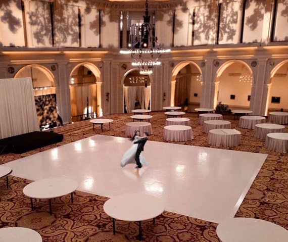 Gloss White Dance Floor Wrap, Self-Stick Vinyl, Event Decor