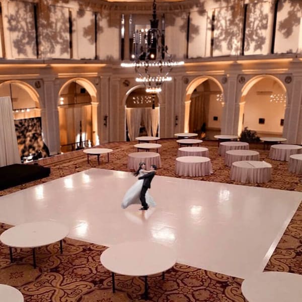 Gloss White Dance Floor Wrap, Self-Stick Vinyl, Event Decor