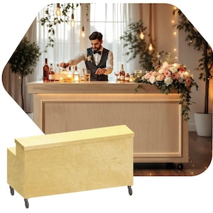 Collapsible TWO TIER Mobile BAR - Unfinished or Painted