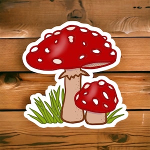 Custom Vinyl Red Cap Mushrooms Sticker