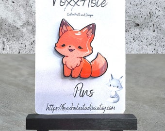 Cute Red Fox Shrink Plastic Pin