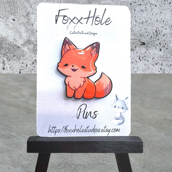 Cute Red Fox Shrink Plastic Pin