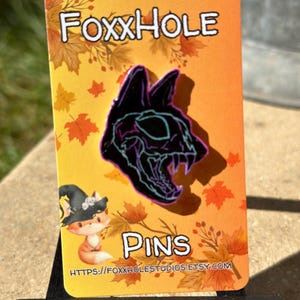 Custom Neon Cat Head Shrink Plastic Pin