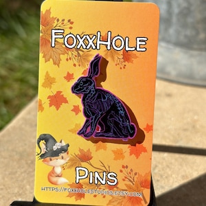 Custom Neon Skeleton Bunny Shrink Plastic Pin