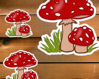 Custom Vinyl Red Cap Mushrooms Sticker