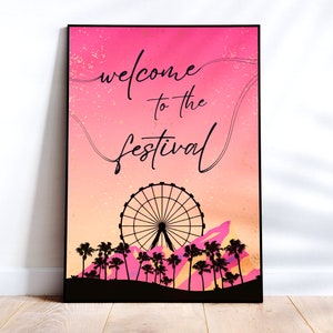 CUSTOM FEST Welcome Sign Concert Music Festival Template | Canva Editable | Birthday Bachelorette Weekend Party Printable, Digital Download