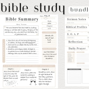 Digital Bible Study | Printable | Digital Bible Template | Bible Summary | SOAP Journal | Faith Reflection | GoodNotes | Notability |