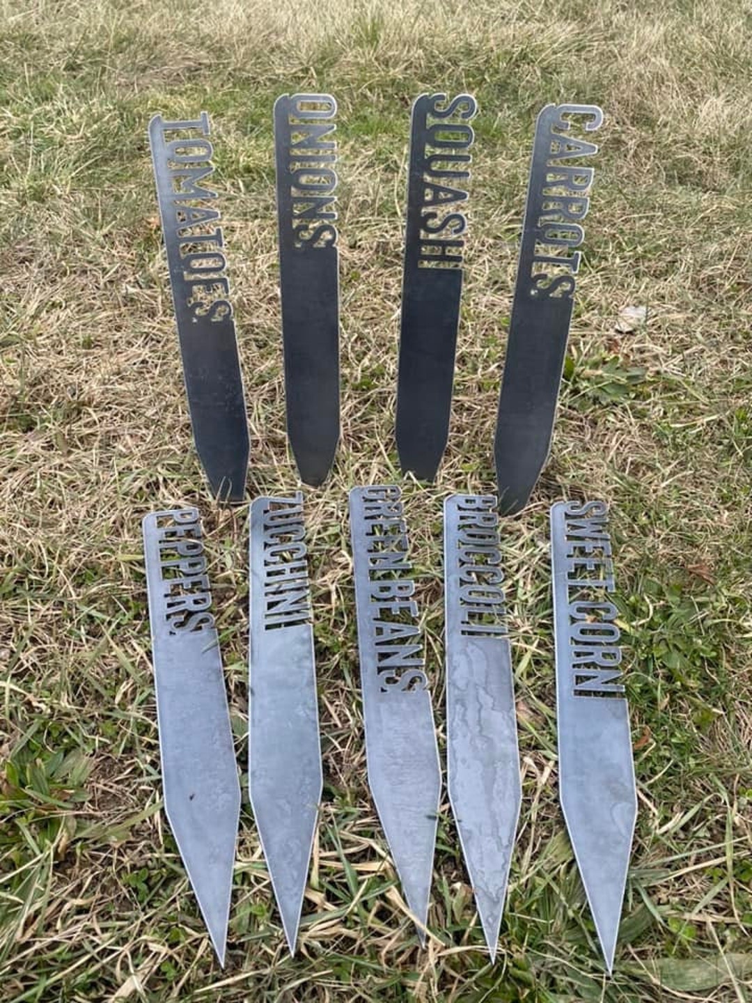 Individual Garden Markers Metal Garden Stakes Vegetable Etsy