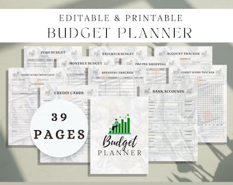 Editable Budget Planner Bundle | Digital Finance Journal (PDF)