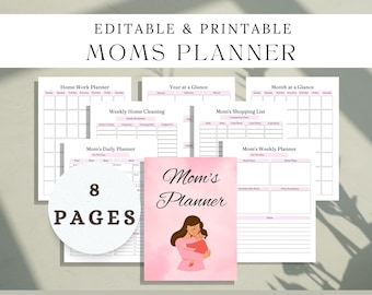 Editable Mom Planner | Printable Family Organizer (Digital Download)