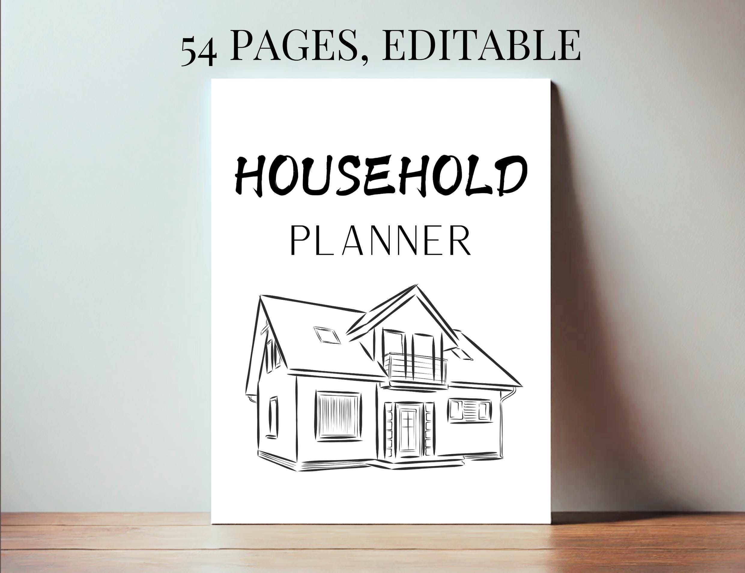 Household Planner Editable | Printable Home Management Binder | Budget ...