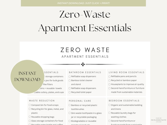Zero Waste Apartment Essentials Checklist