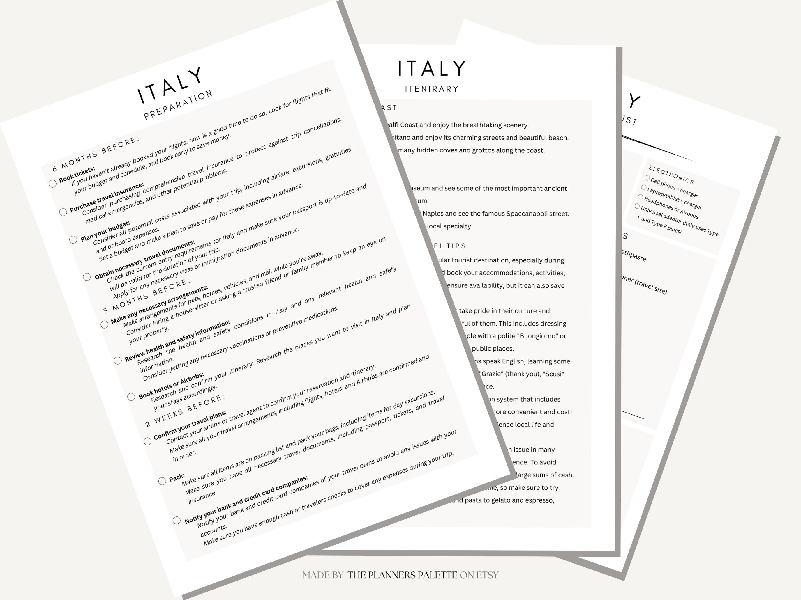 Italy Packing List + Itinerary | 7 Day Minimalist Preparation + Packing ...