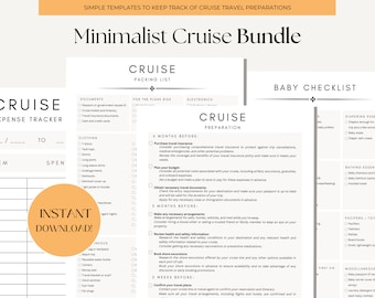 PAQUETE de planificación familiar para cruceros / Guía de preparación y lista de equipaje para 7 días / Planificador de presupuesto para cruceros imprimible / Lista de equipaje para descarga instantánea