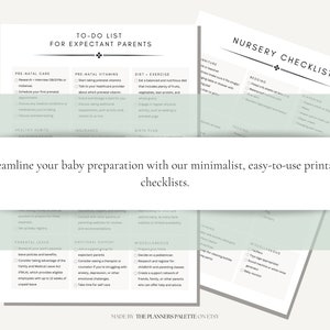 Pregnancy Checklist BUNDLE | New Baby Preparation + Planning Lists ...