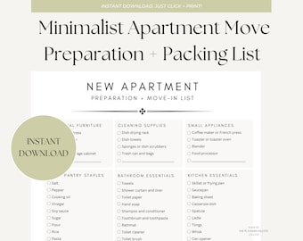 Apartment Checklist: Printable First Apartment Essentials Checklist