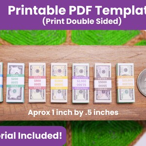 Instant Download 1:6 Scale Doll Sized Printable Miniature Play Money ...