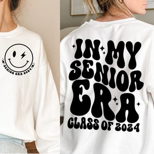 In my senior era, class of 2024 svg, senior 2024, high school graduation svg, trendy svg, retro wavy graduation, cut file, grad shirt design