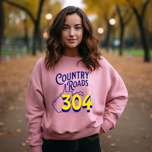 West Virginia &quot;Country Roads&quot; 304 Area Code Unisex Heavy Blend™ Crewneck Sweatshirt