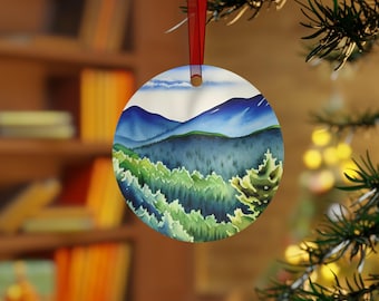 Blue Ridge Mountain Life "Appalachian View" Christmas Ornament - 2 sided metal ornament