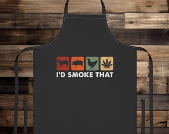 I'd Smoke That Apron, Funny BBQ Cooking Gift