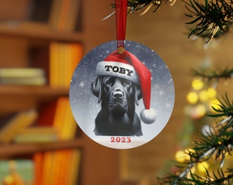 Personalized Black Lab Christmas Ornament, Custom Black Lab Ornament, Labrador Retriever Ornament, Custom Pet Ornament, Pet Remembrance Gift