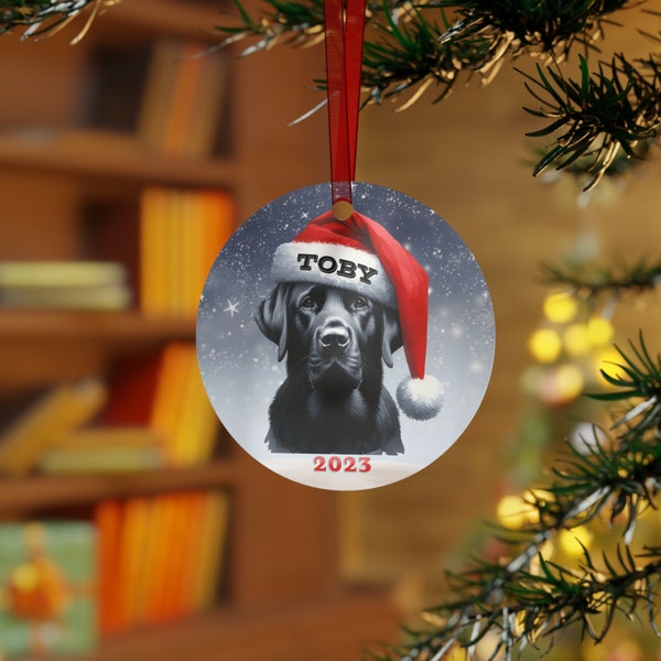 Personalized Black Lab Christmas Ornament, Custom Black Lab Ornament, Labrador Retriever Ornament, Custom Pet Ornament, Pet Remembrance Gift