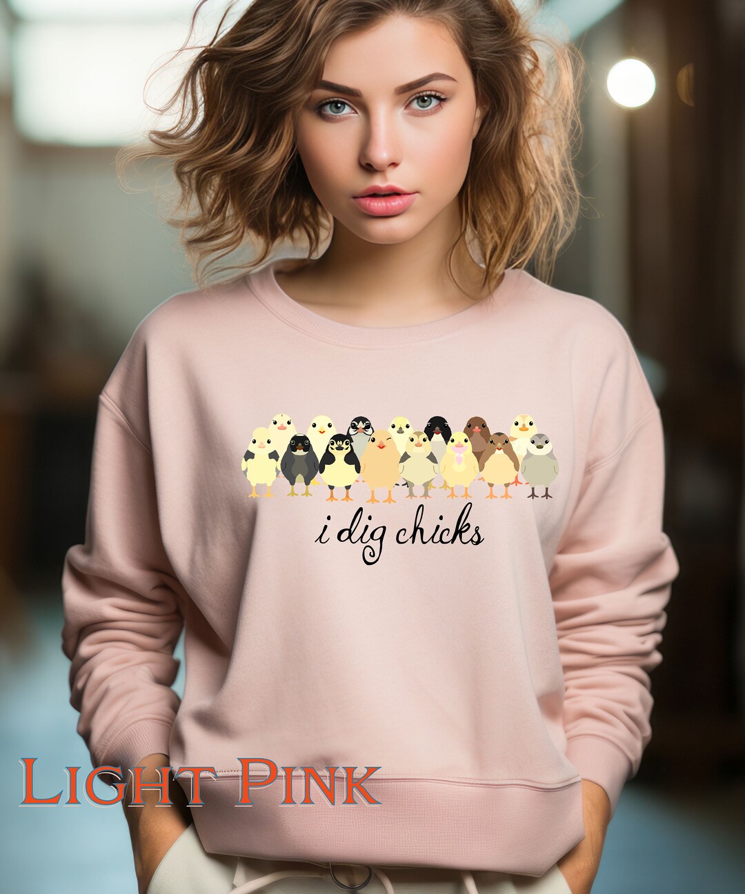 I Dig Chicks Funny Chicken Unisex Heavy Blend™ Crewneck Sweatshirt Cute