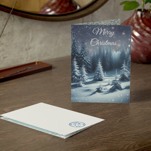 Feliz Navidad Montaña Nieve (Personalizable) - "Amor, Luz y Risas" (10,30,50 unidades)