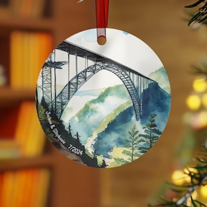 New River Gorge Ornament - Personalized West Virginia National Ornament, National Park Ornament, engagement or family vacation gift, Custom