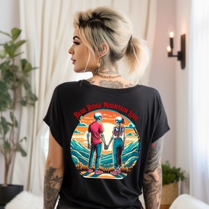 Blue Ridge Berg Liebe Skeleton Unisex Tshirt, Valentinstag T-Shirt, Blue Ridge Kleidung, Blue Ridge Jubiläum Shirt, Blue Ridge Geschenk
