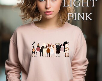 Goat Lineup Sweatshirt: Funny Goat Lover Unisex Crewneck