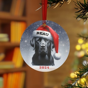 Personalized Black Lab Christmas Ornament: Custom Pet Name