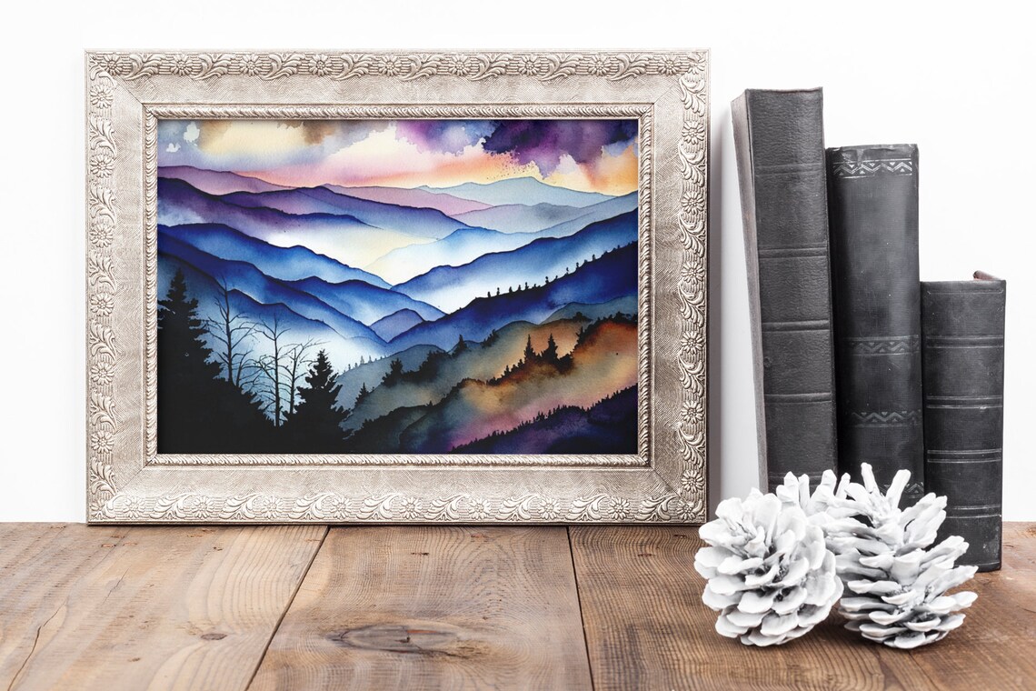 Blue Ridge Mountain Art Cabin Wall Art Blue Ridge Mountain Etsy