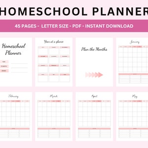 Homeschool Planner Printable, Homeschool Schedule, Homeschool Daily Schedule PDF Printable, Homeschool Printable Lesson Planner PDF, image 1