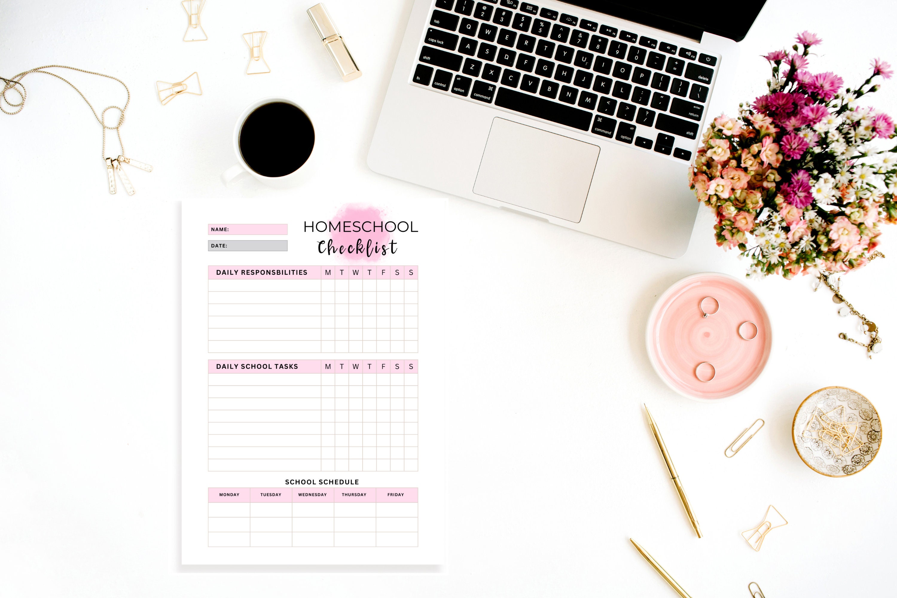 Homeschool Checklist Printable, Daily Checklist for Homeschool Teachers ...