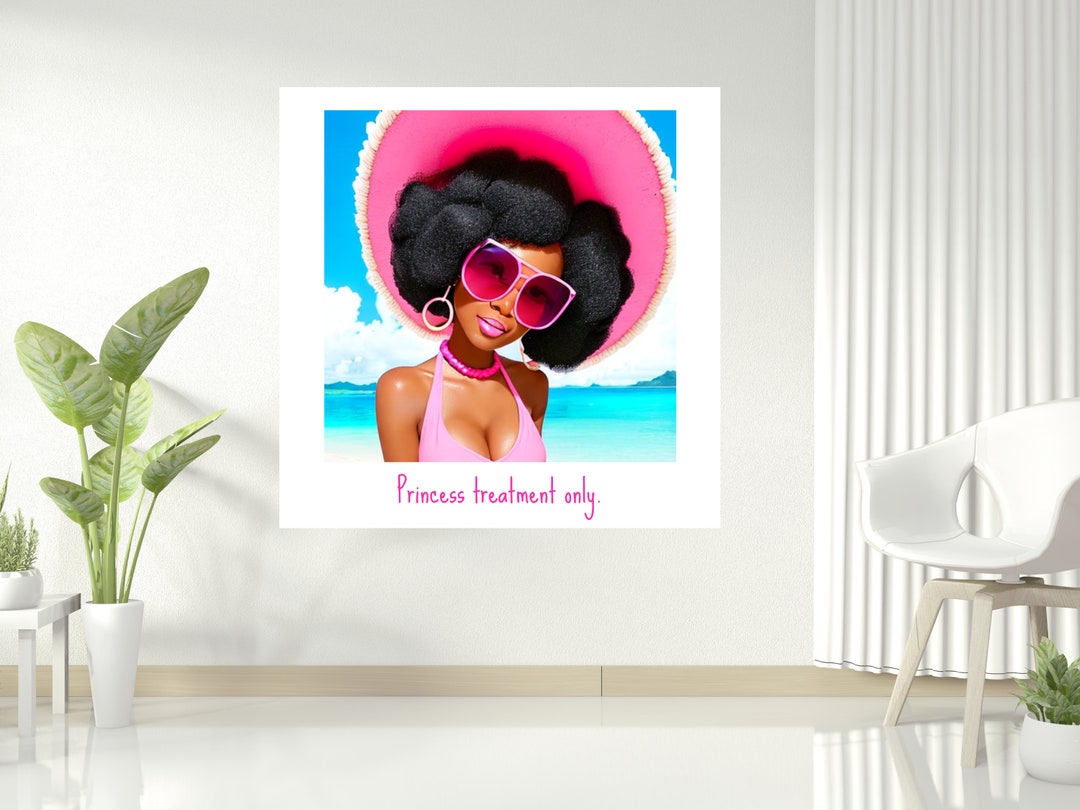 Black Barbie Wall Art, Black Women Wall Art, Soft Life Wall Art, Melanin Art Poster, Princess