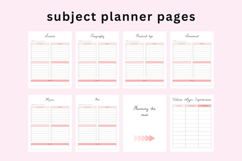 Homeschool Planner Printable, Homeschool Schedule, Homeschool Daily Schedule PDF Printable, Homeschool Printable Lesson Planner PDF, image 5