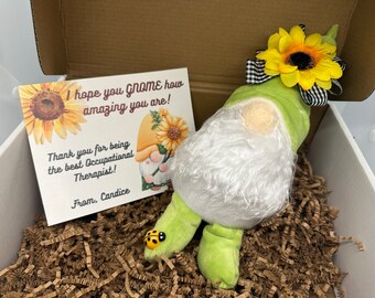 Occupational Therapy Gifts Funny, Gnome Gift Basket for Her, Therapist Gift Ideas, Therapist Thank You Card, Therapist Gift Package
